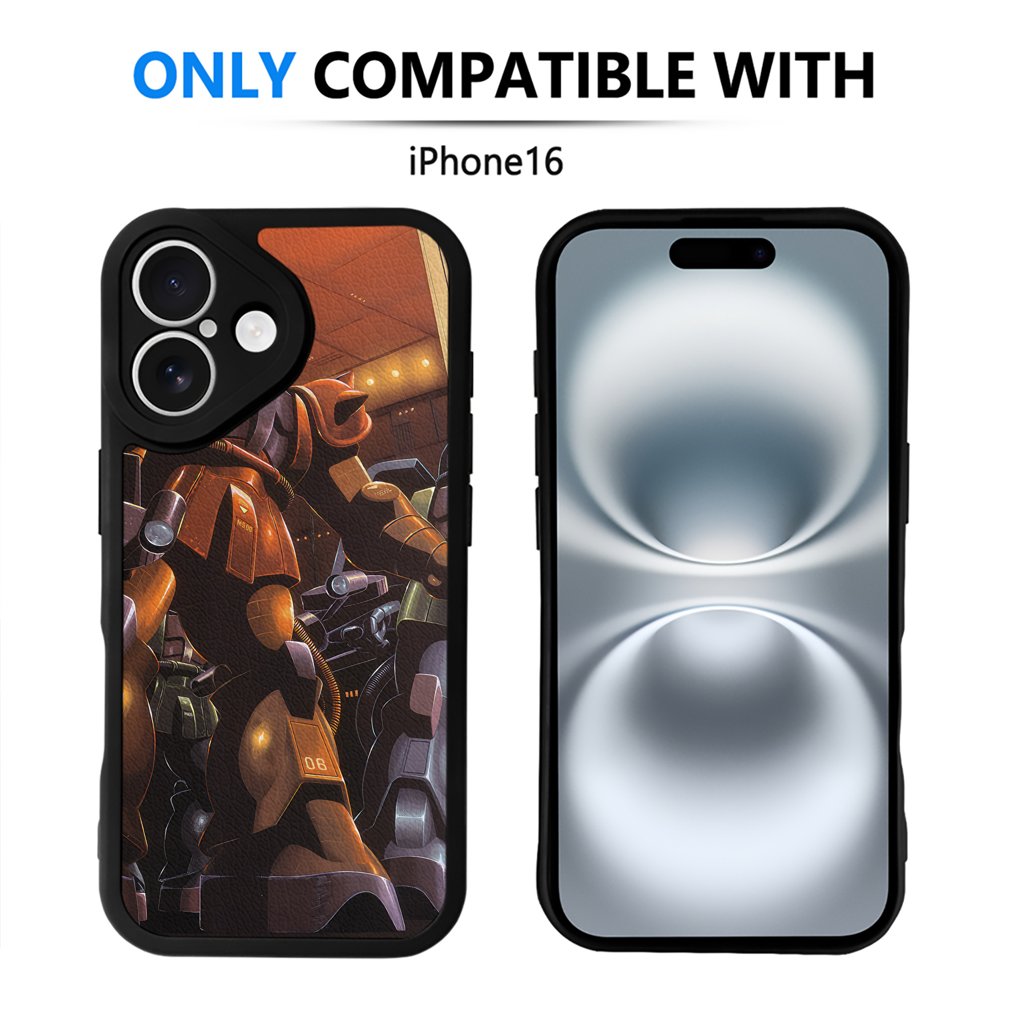 （画像用） 機動戦士ガンダム Mobile Suit Gundam 【iPhone 16シリーズ対応】シリコンスマホケース（レザー調） 材質：シリコン